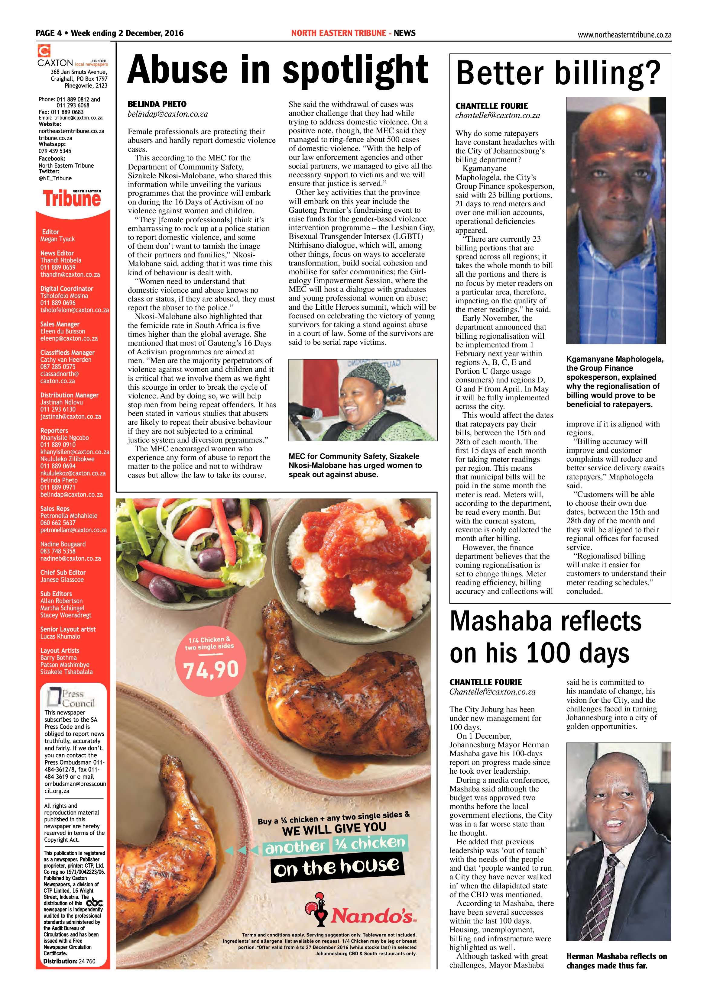 North Eastern Tribune 9 December 2016 page 4