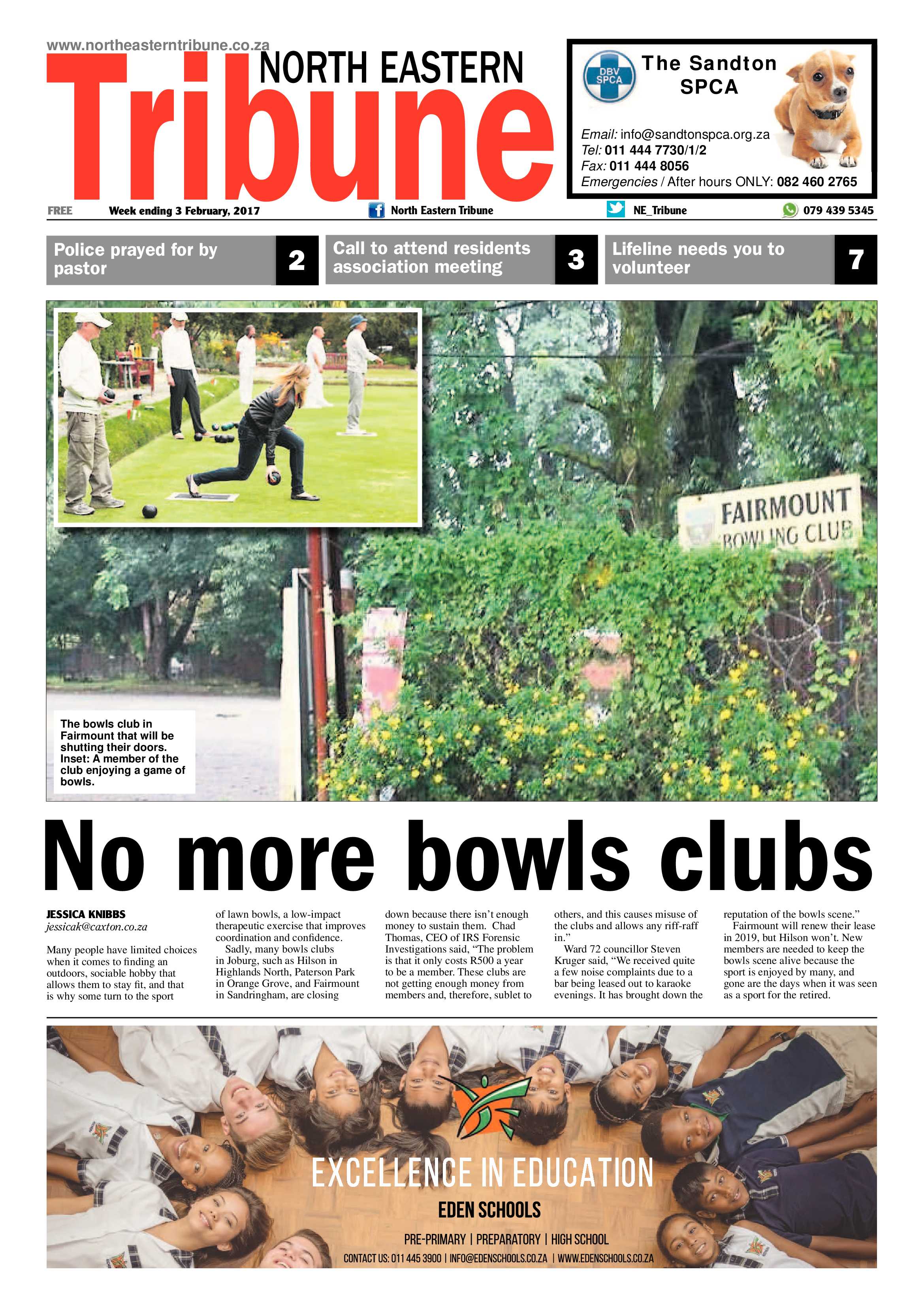 North Eastern Tribune 3 February, 2017 page 1