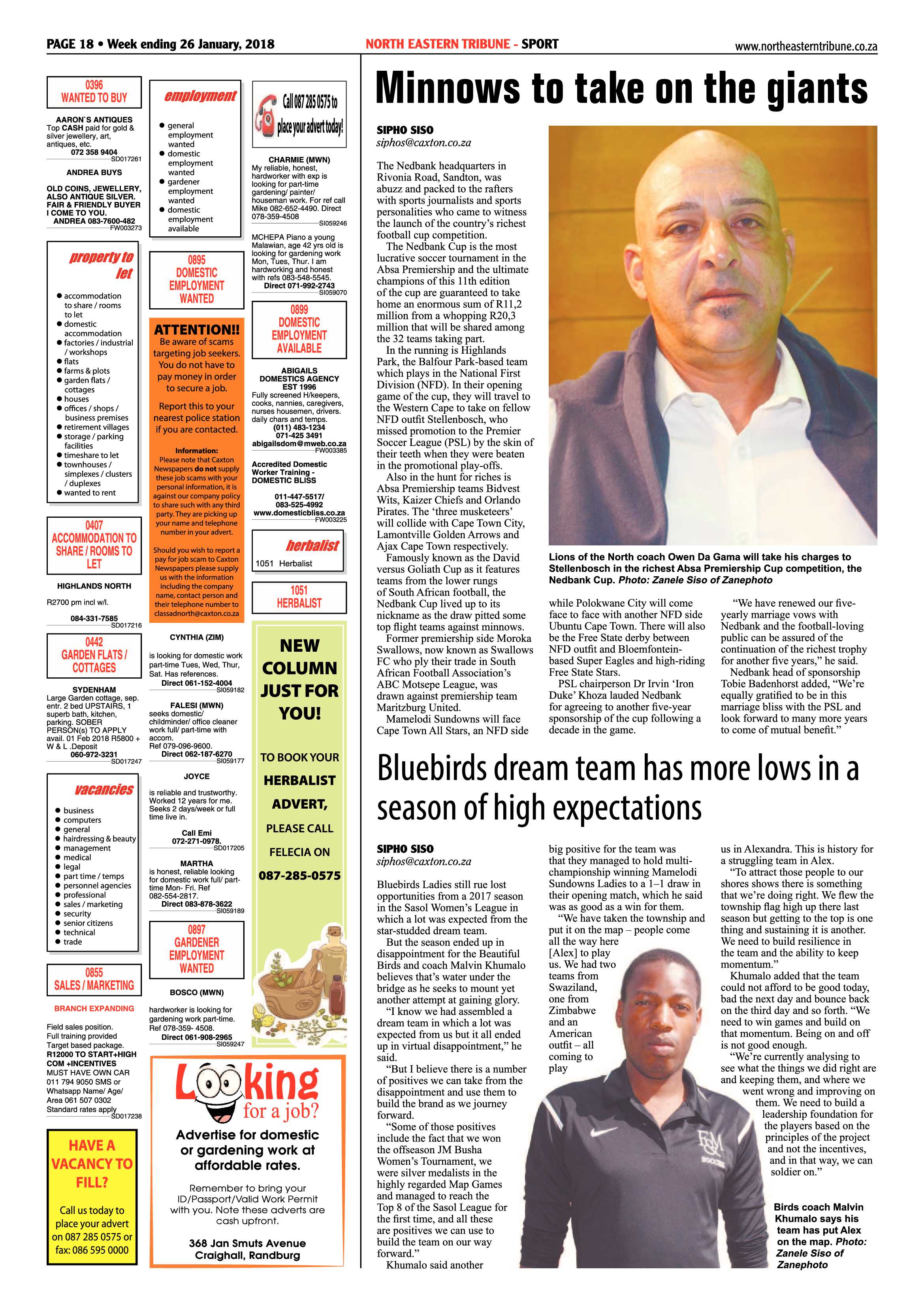 North Eastern Tribune 26 January, 2018 page 18