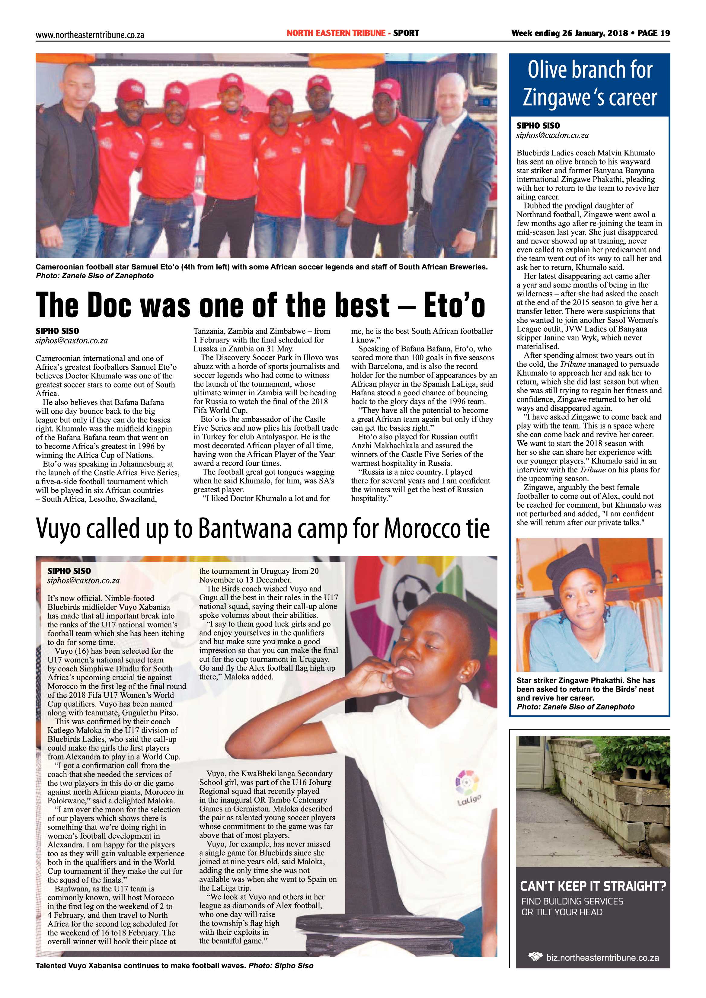 North Eastern Tribune 26 January, 2018 page 19