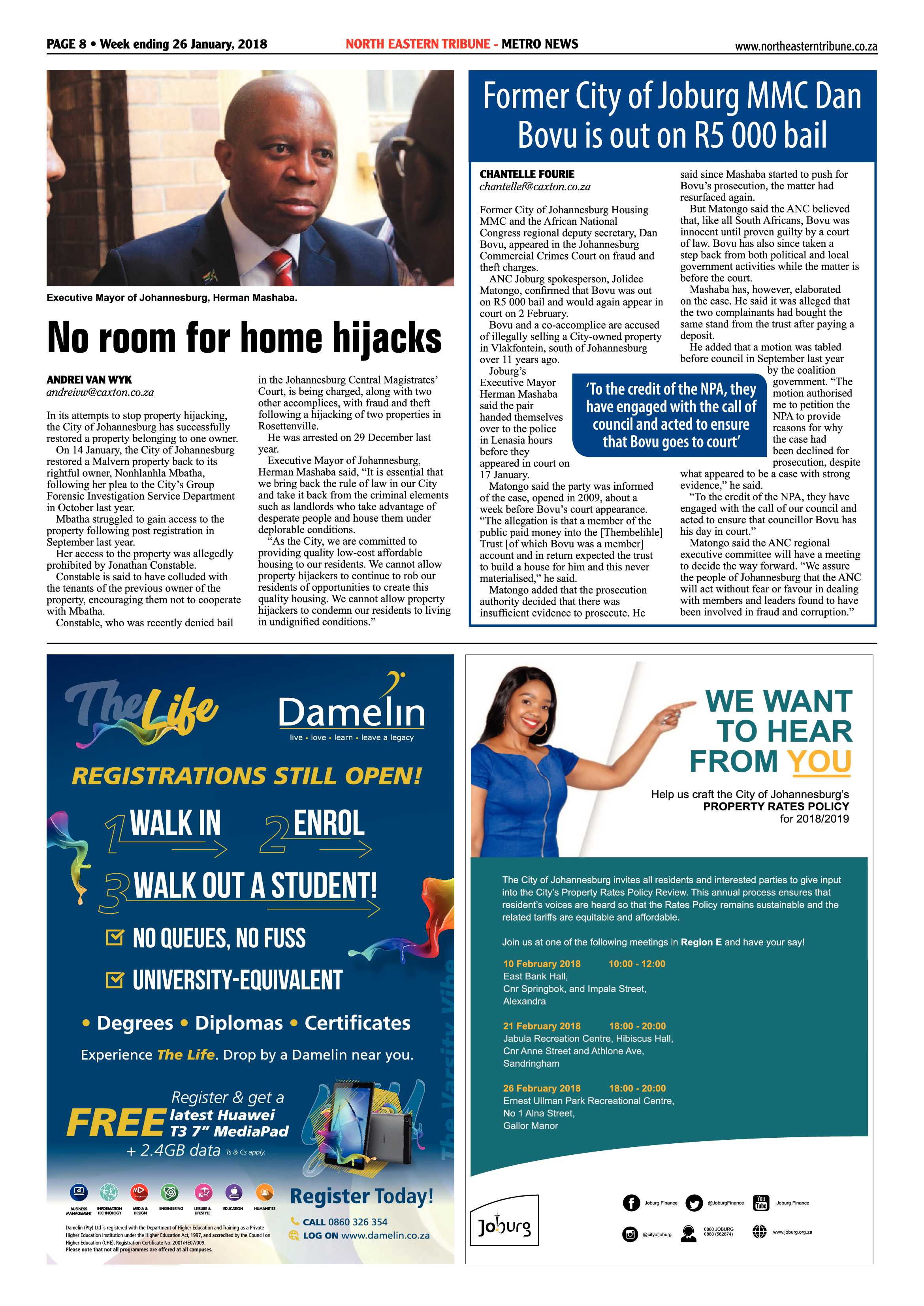 North Eastern Tribune 26 January, 2018 page 8