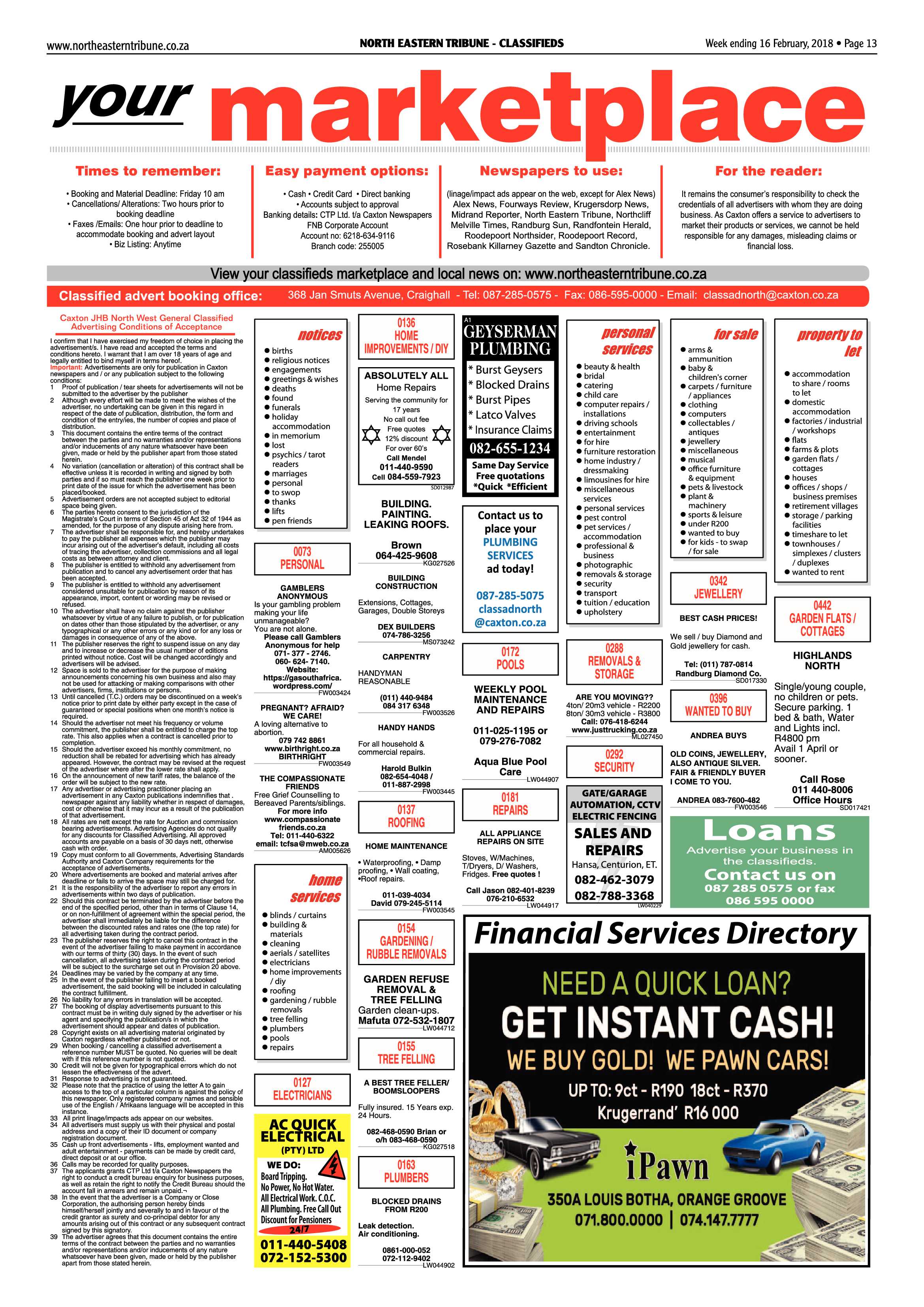 North Eastern Tribune 16 February, 2018 page 13