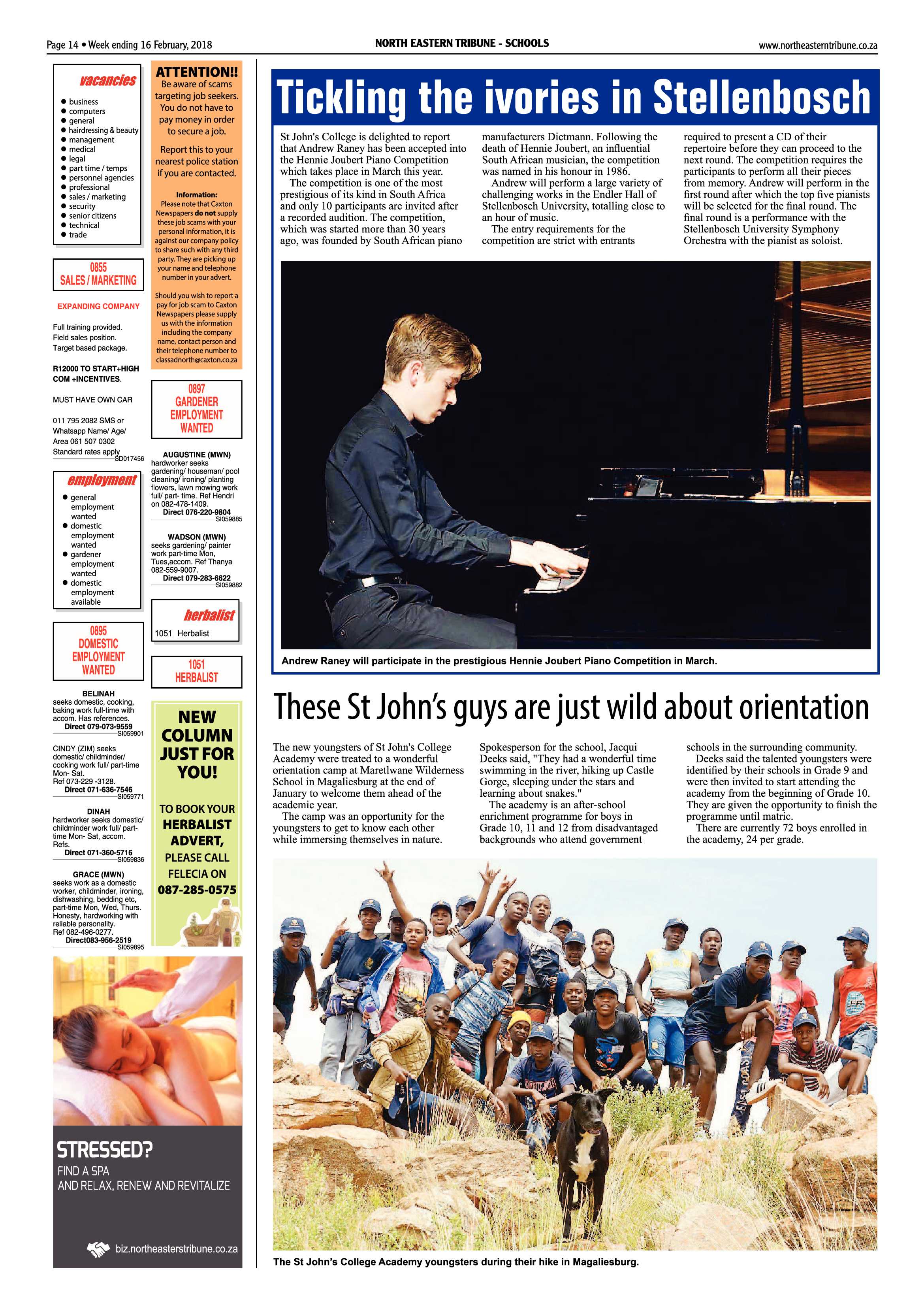 North Eastern Tribune 16 February, 2018 page 14