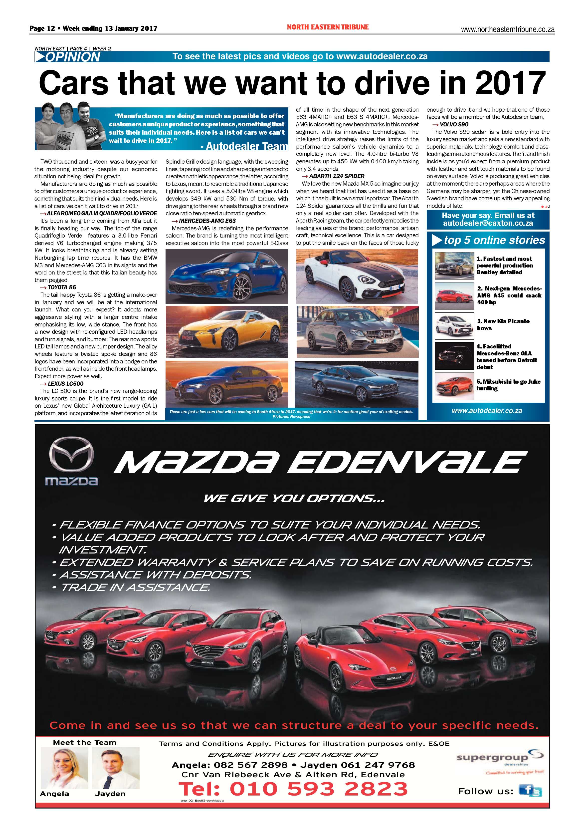 North Eastern Tribune 13 January 2017 page 12