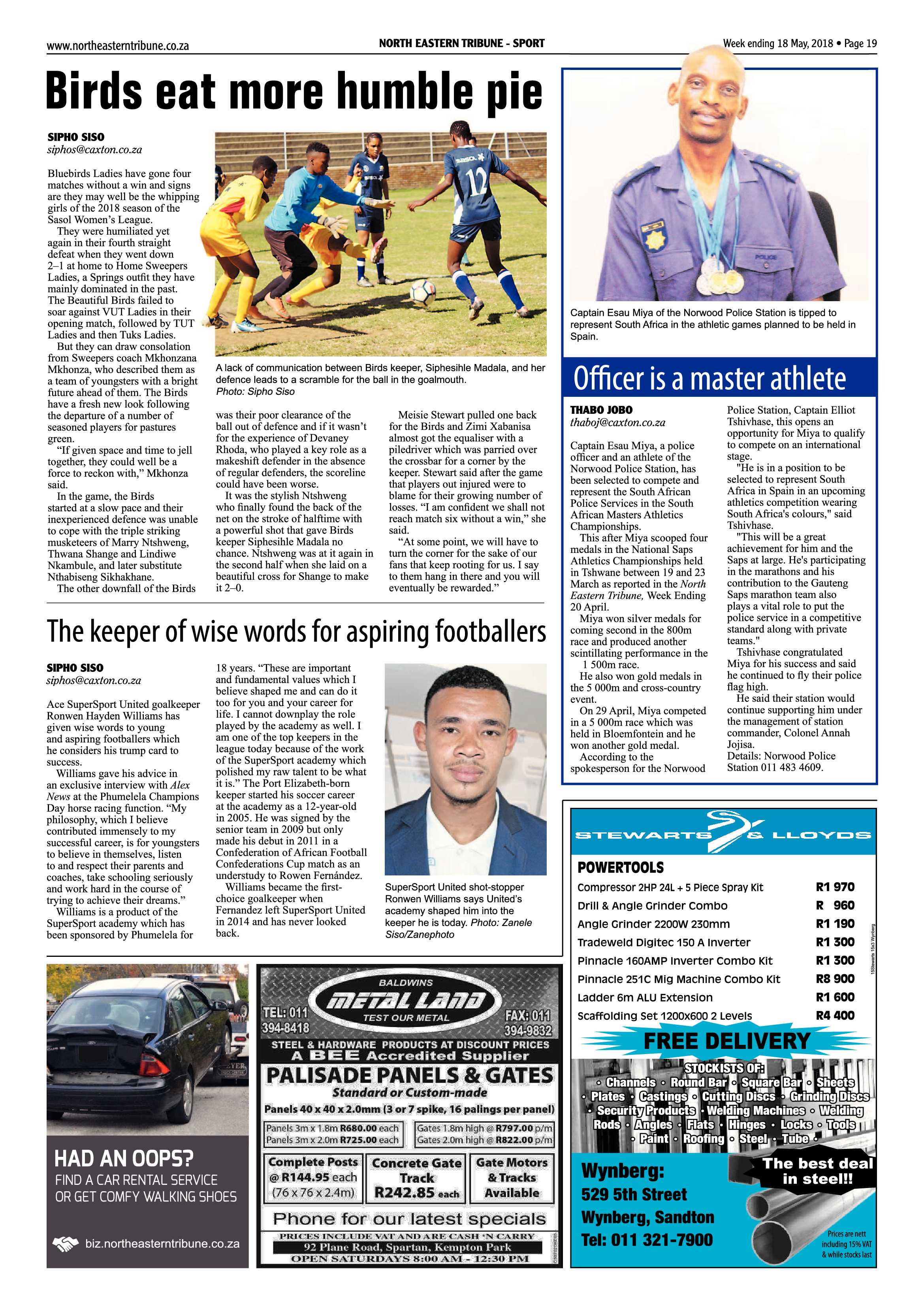 Northeastern Tribune 18 May 2018 page 19