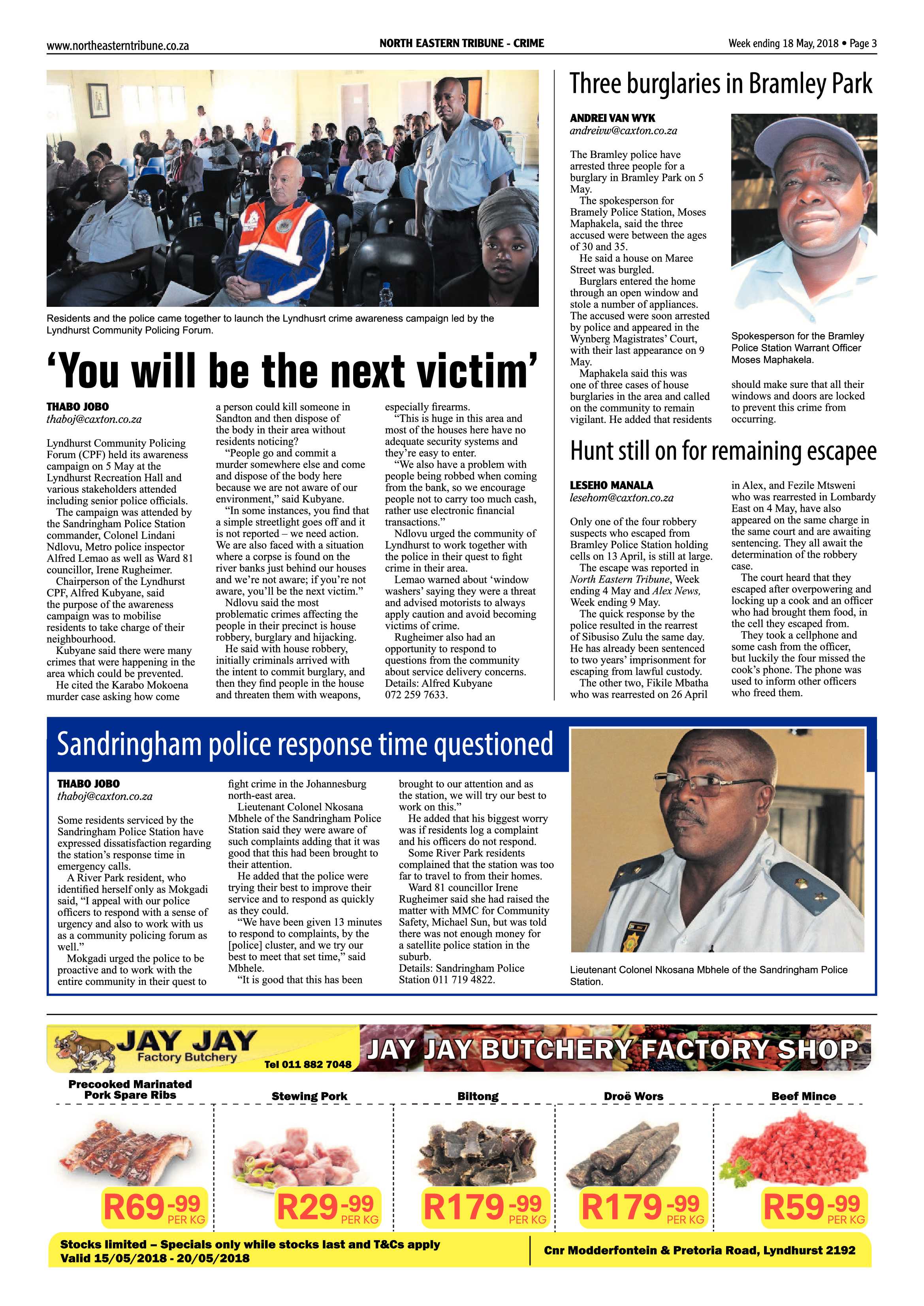 Northeastern Tribune 18 May 2018 page 3