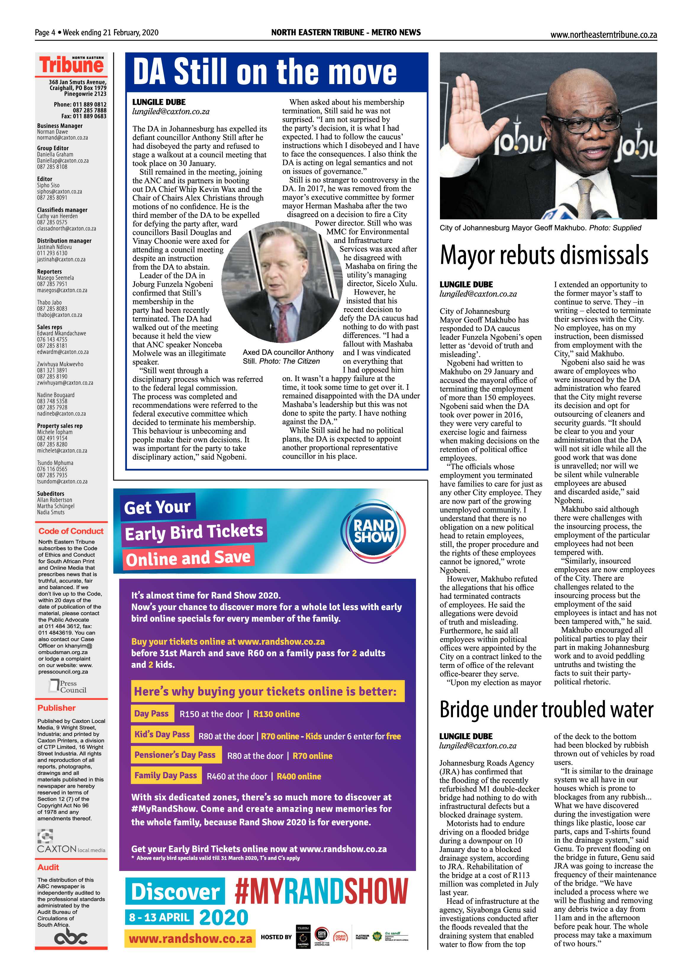 North Eastern Tribune 21 February 2020 page 4