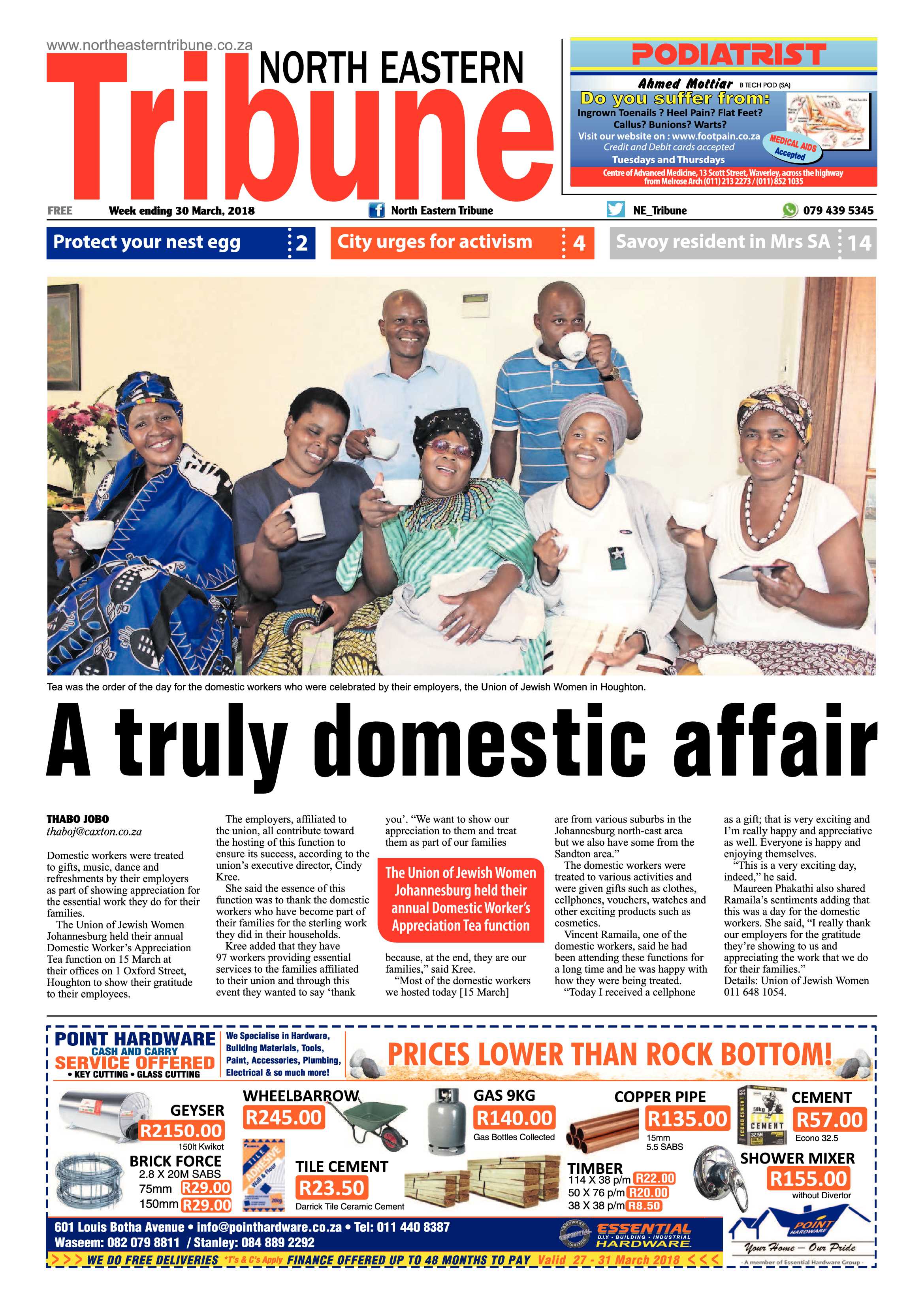 North Eastern Tribune 30 March, 2018 page 1