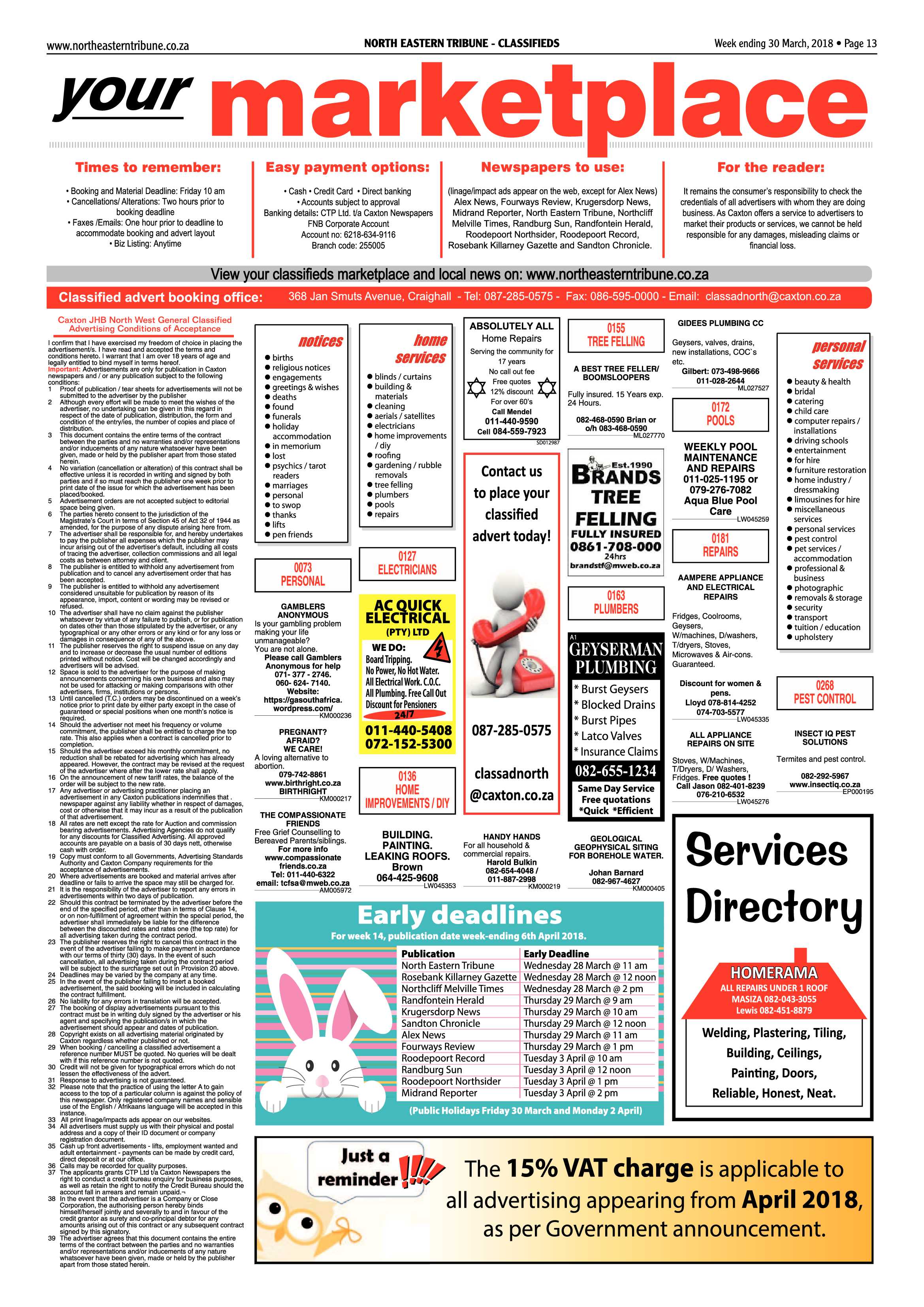 North Eastern Tribune 30 March, 2018 page 13