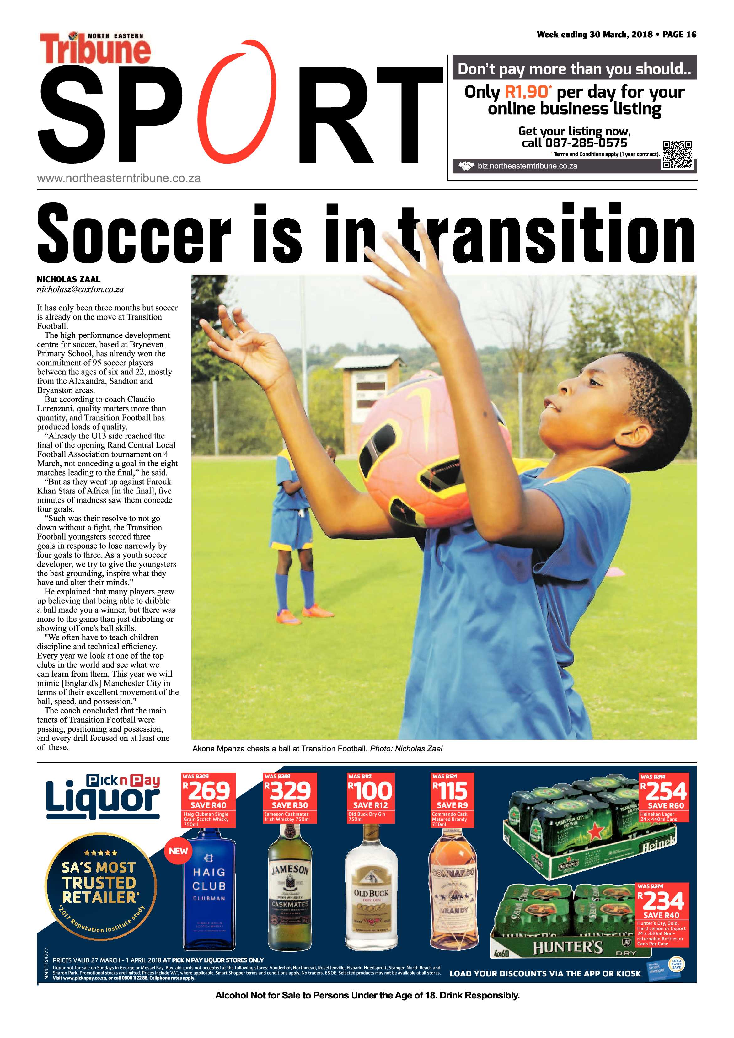 North Eastern Tribune 30 March, 2018 page 16