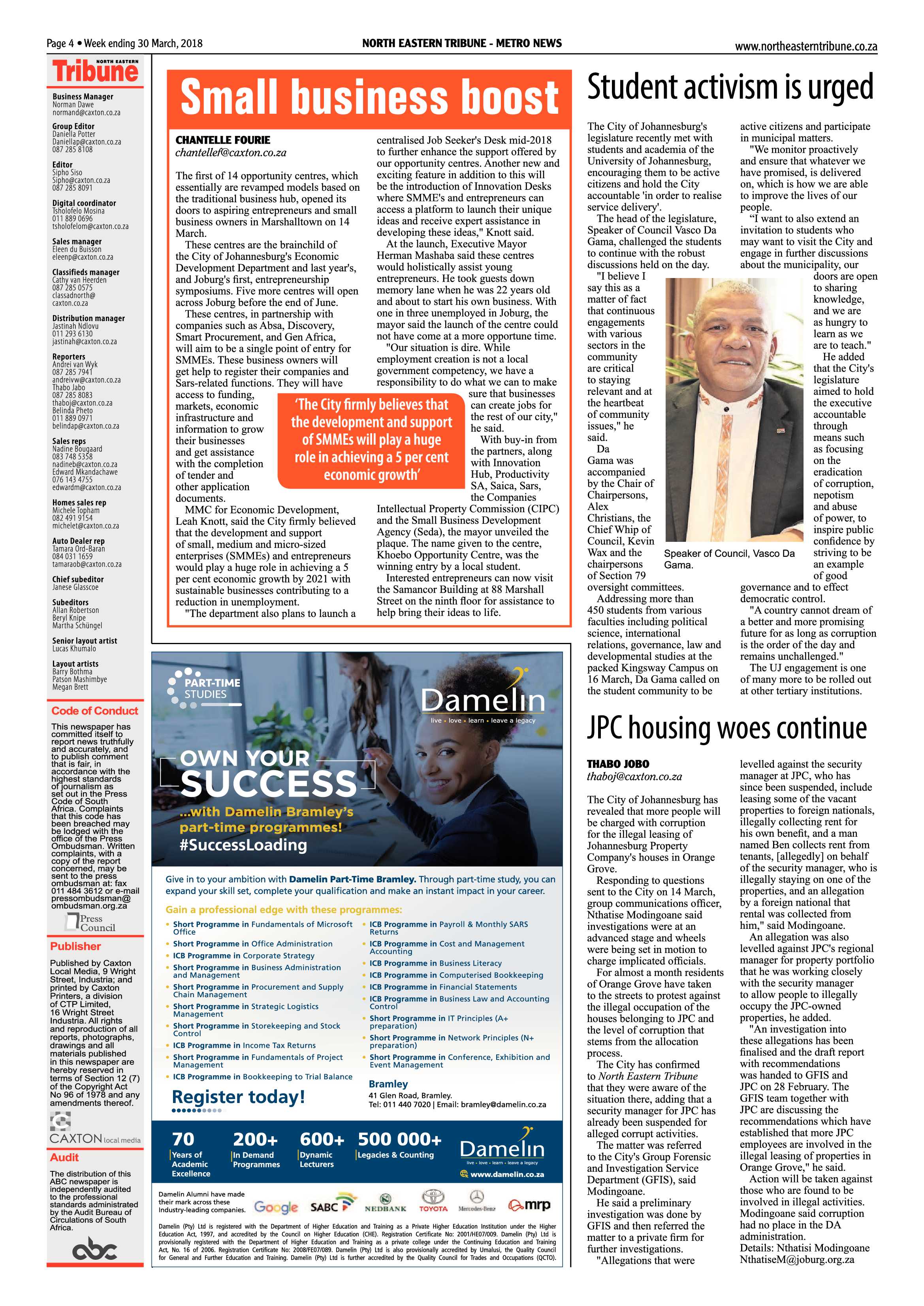 North Eastern Tribune 30 March, 2018 page 4
