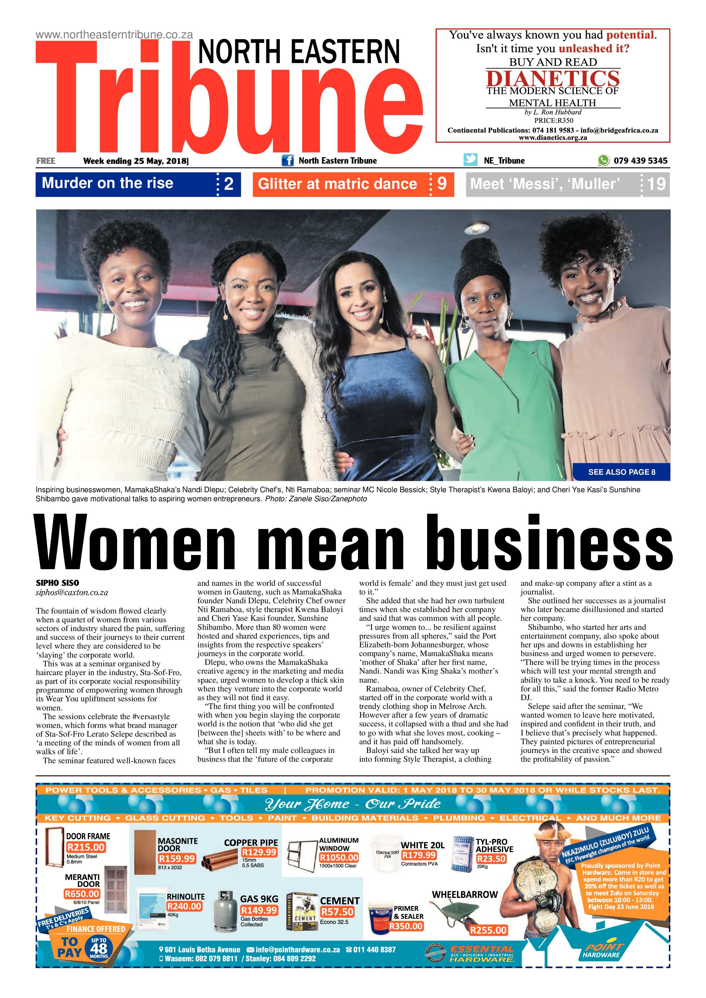 North Eastern Tribune 25 May 2018 page 1