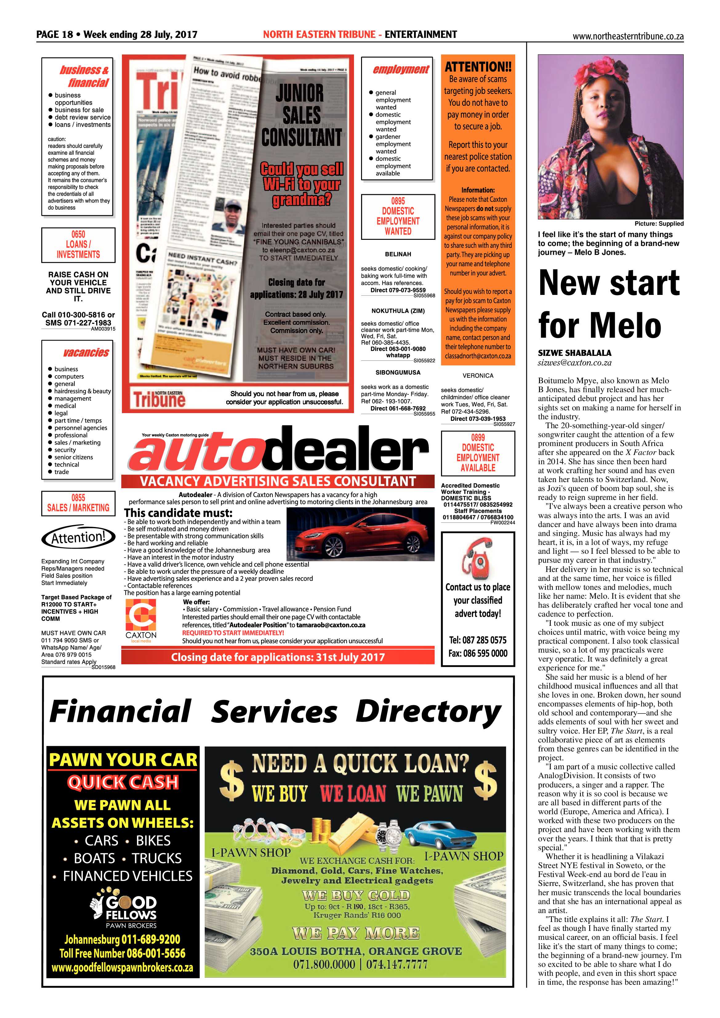 North Eastern Tribune 28 July 2017 page 18