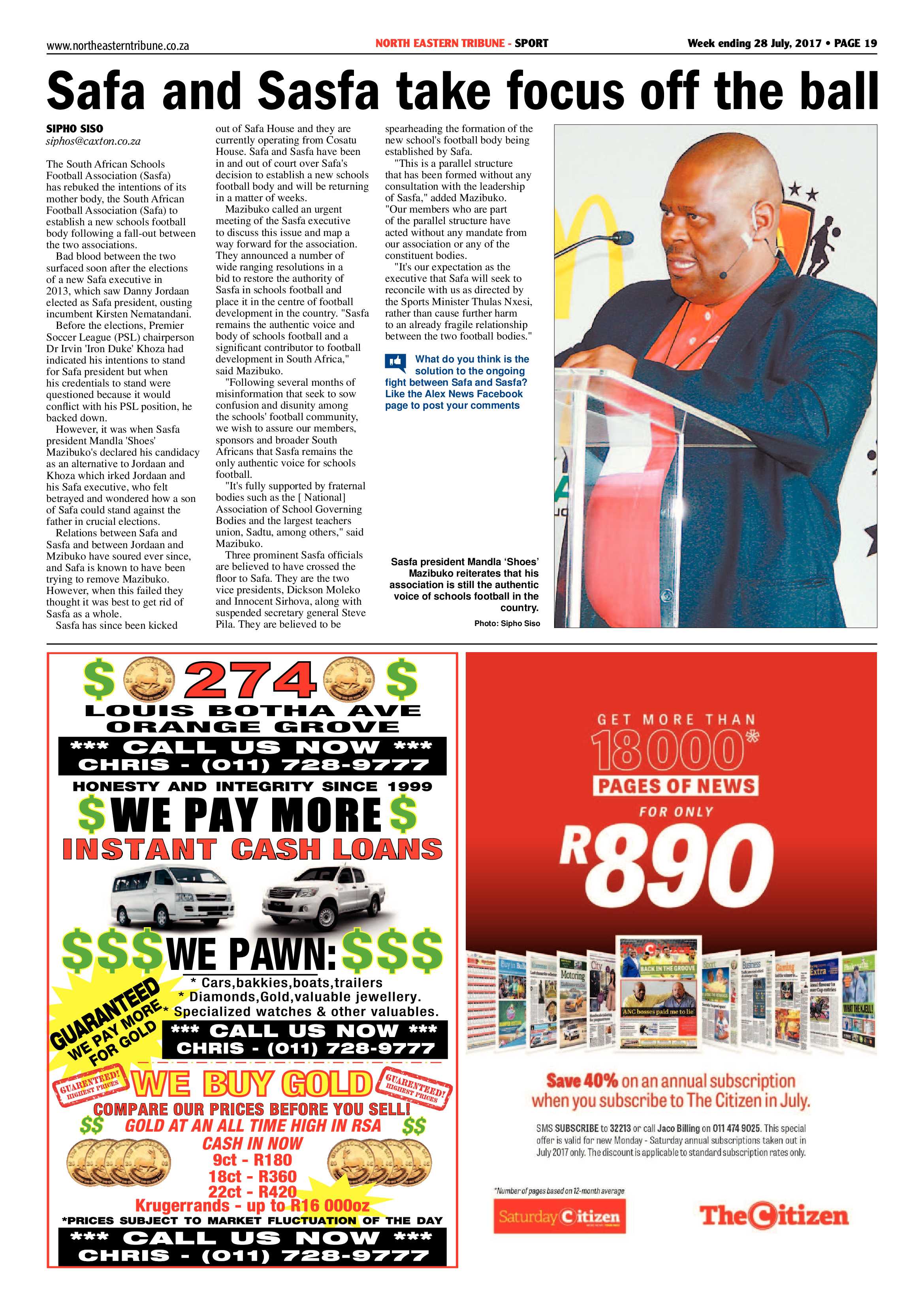 North Eastern Tribune 28 July 2017 page 19