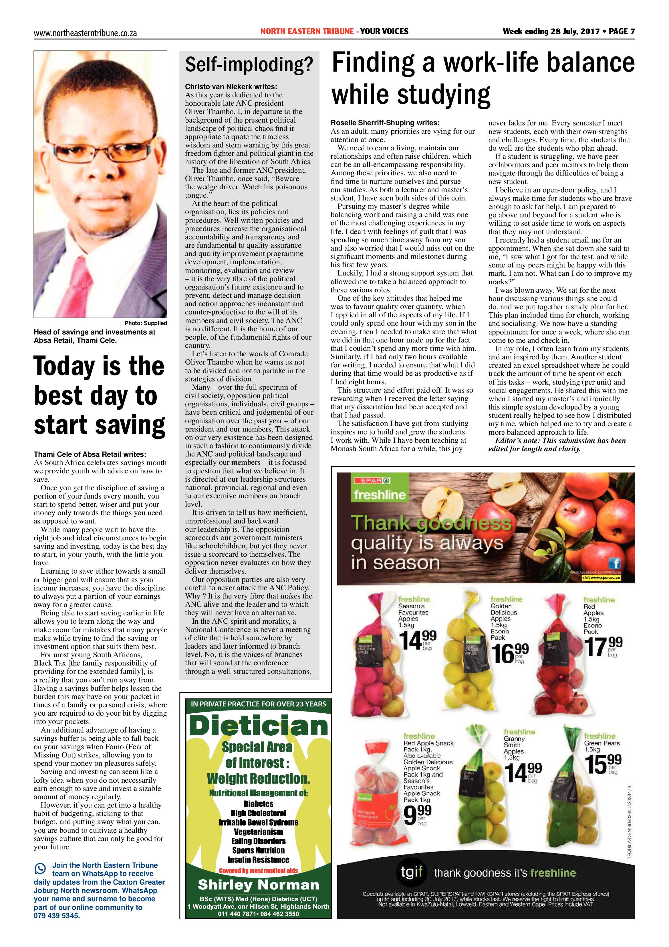North Eastern Tribune 28 July 2017 page 7