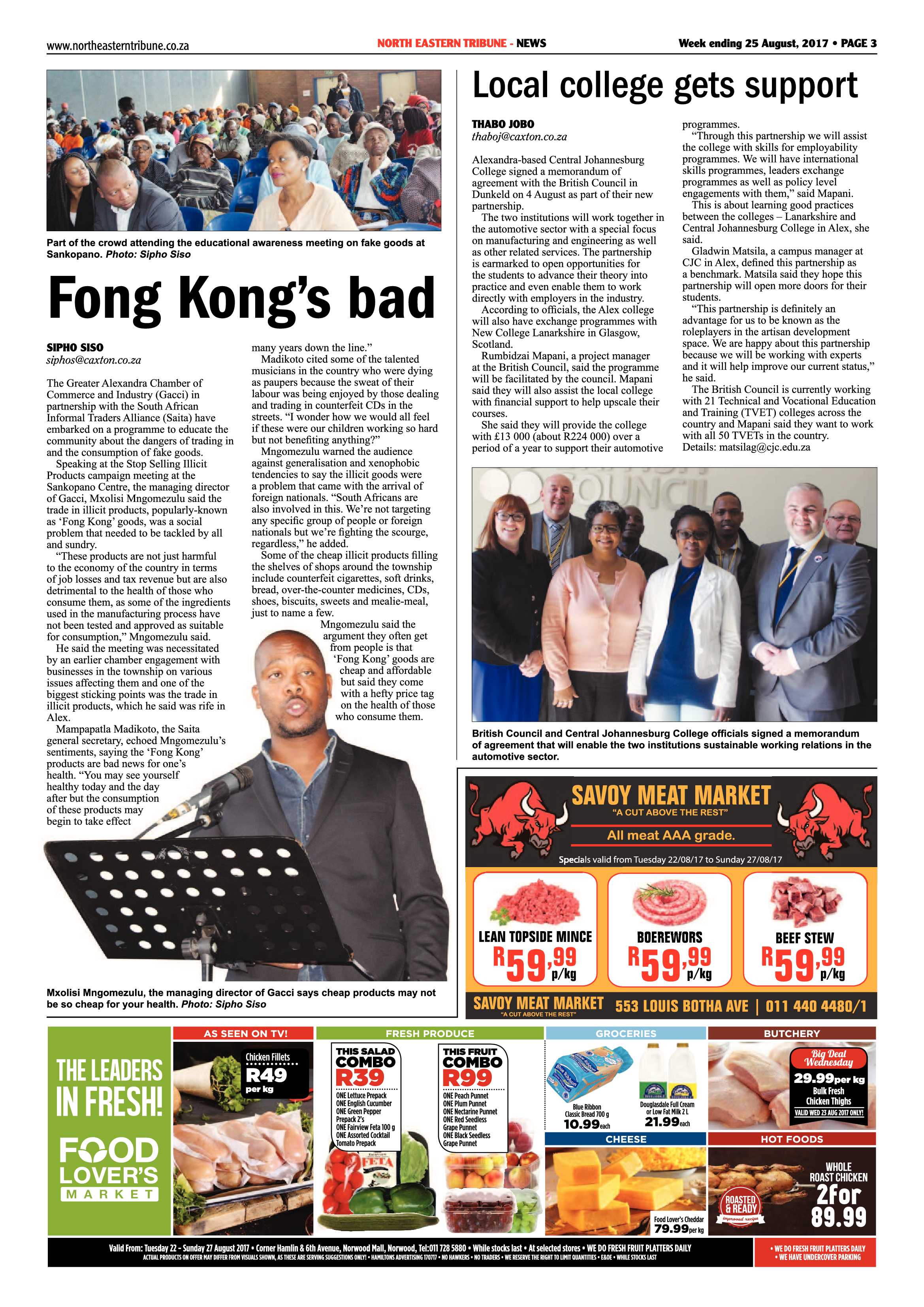 North Eastern Tribune 25 August 2017 page 3
