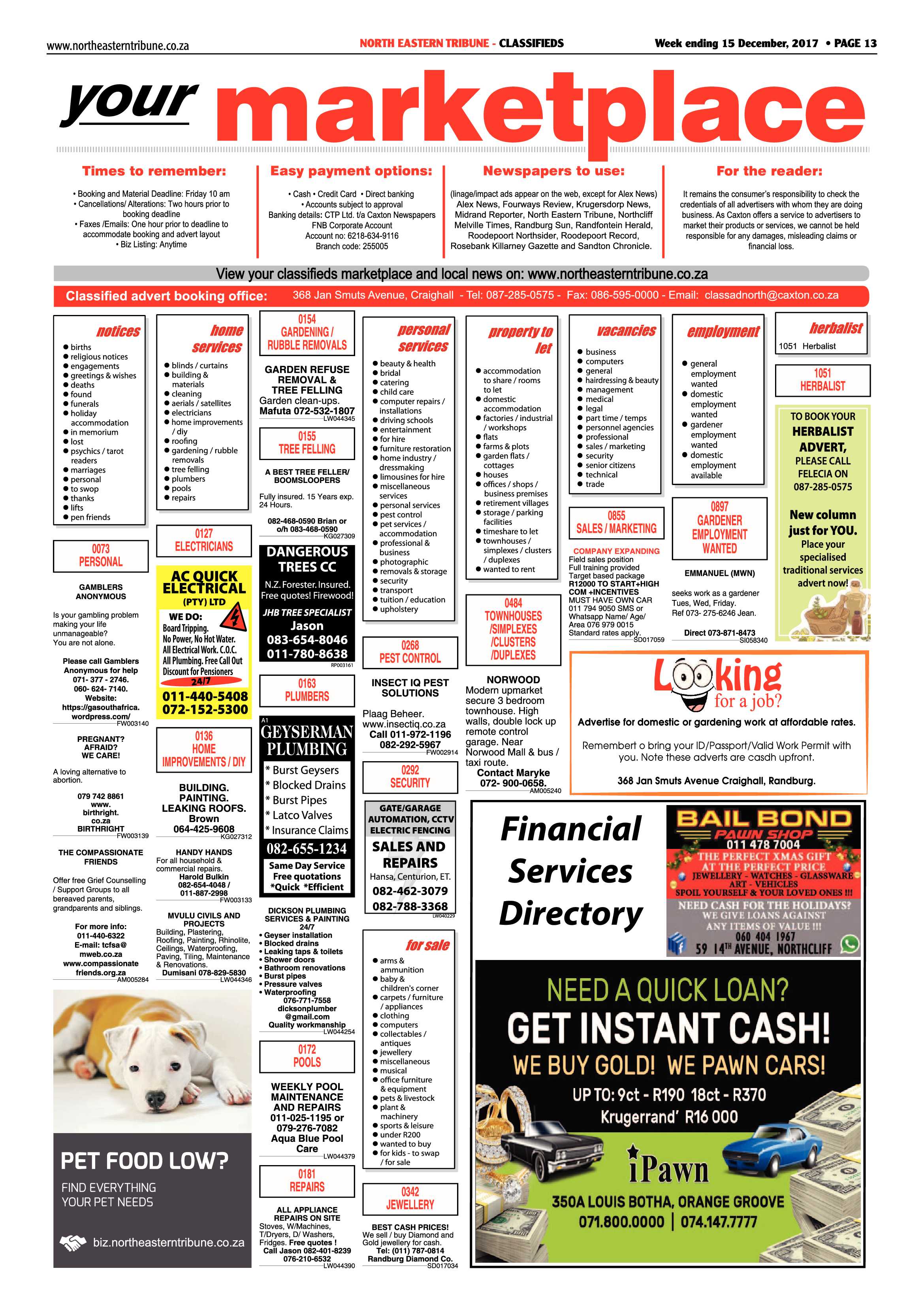 North Eastern Tribune 15 December 2017 page 13