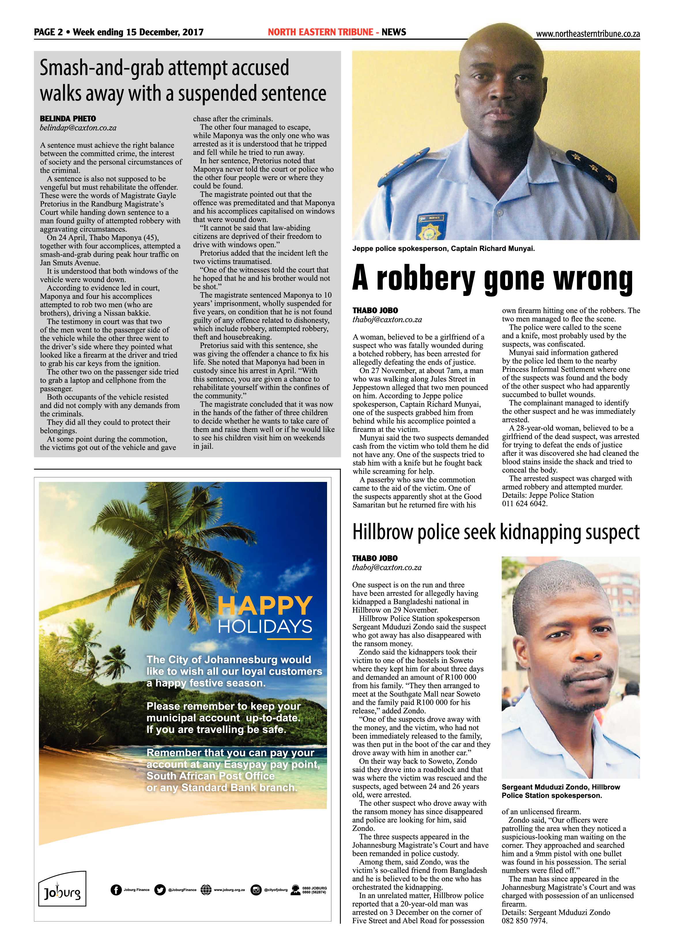 North Eastern Tribune 15 December 2017 page 2